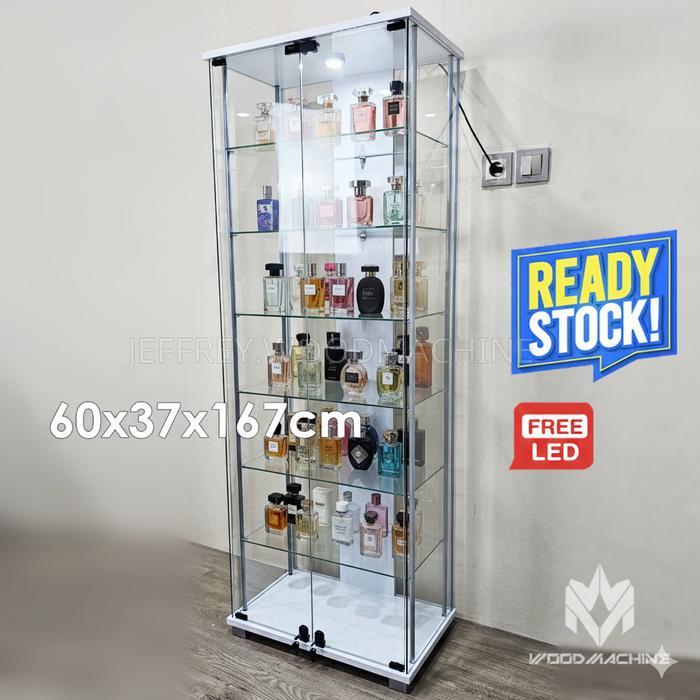 LEMARI RAK PAJANG KACA TAS PARFUM DOMPET