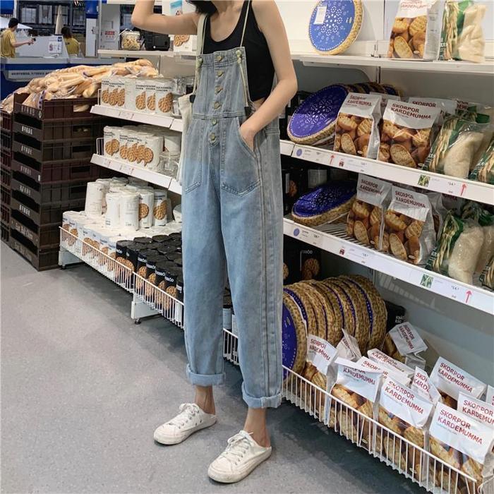Promo 0051 Overall Celana Kulot Denim Wanita Korea Terlaris