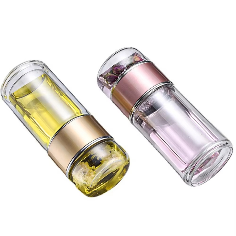 420ML Tea Cup Easy To Clean Glass Tea Cup with Double-layer Tea Infuser Tea Infuser Water Cup