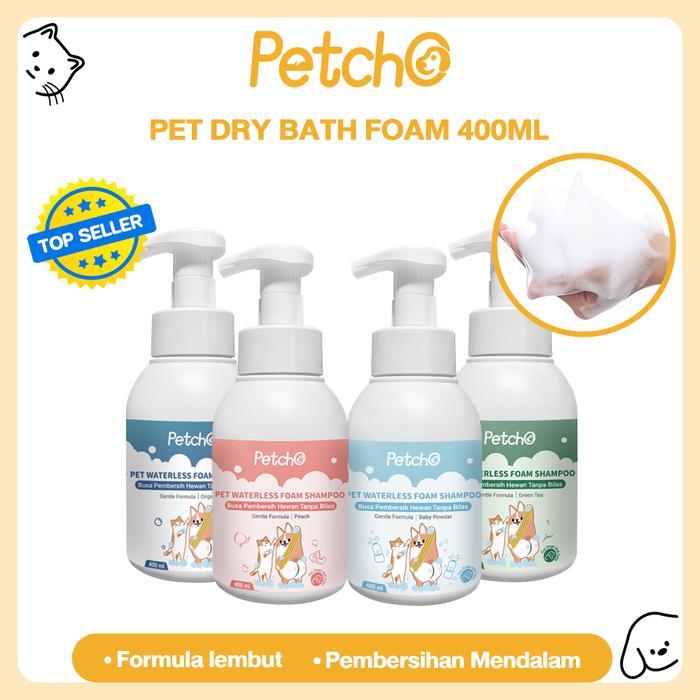 Petcho Pet Dry Shampoo Sampo Pembersih Hewan Peliharaan Sampo Busa Anjing Kucing Tanpa Bilas Sabun