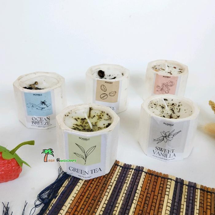 ARENHANDICRAFT Lilin aromaterapi concrete (kemas box)