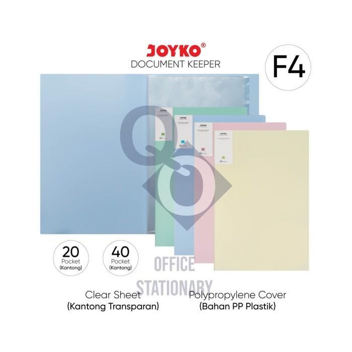 "New" Document Keeper Clear Holder Map File / Folder JOYKO DK F4 Pastel - DK-B20F4 Blue