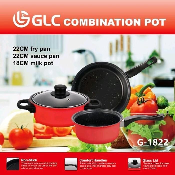 BERMUTU Set Panci Teflon GLC 3pcs untuk Dapur - Kitchenware