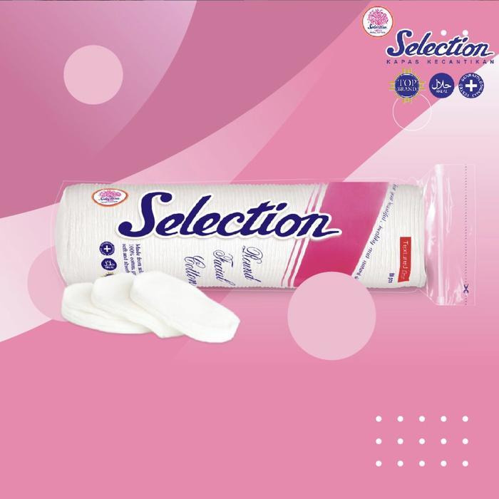 Promo [12 Pcs] Kapas Selection Facial Cotton Round 80'S / Kapas Selection Oval Bulat Terlaris