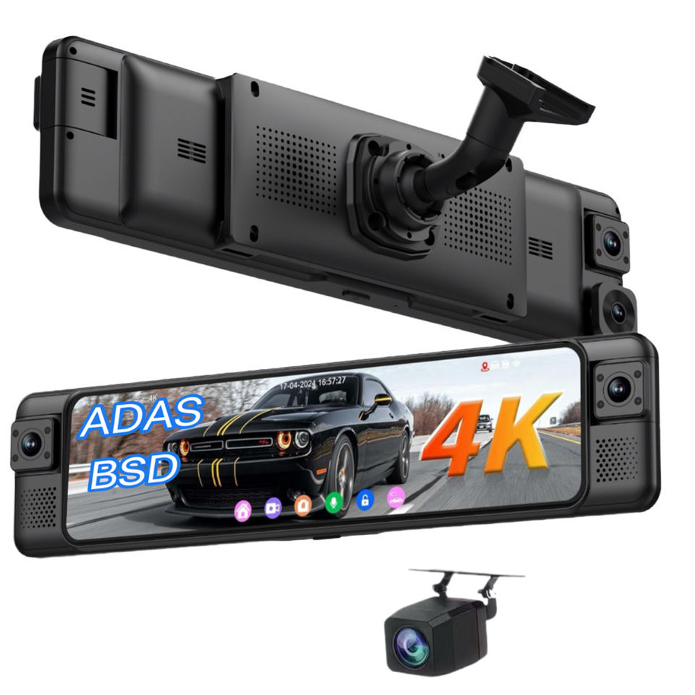 4K Mirror Dash Cam 4 Channel WIFI ADAS BSD Blind Spot Detection Reverse Assist OEM RearView Mirror