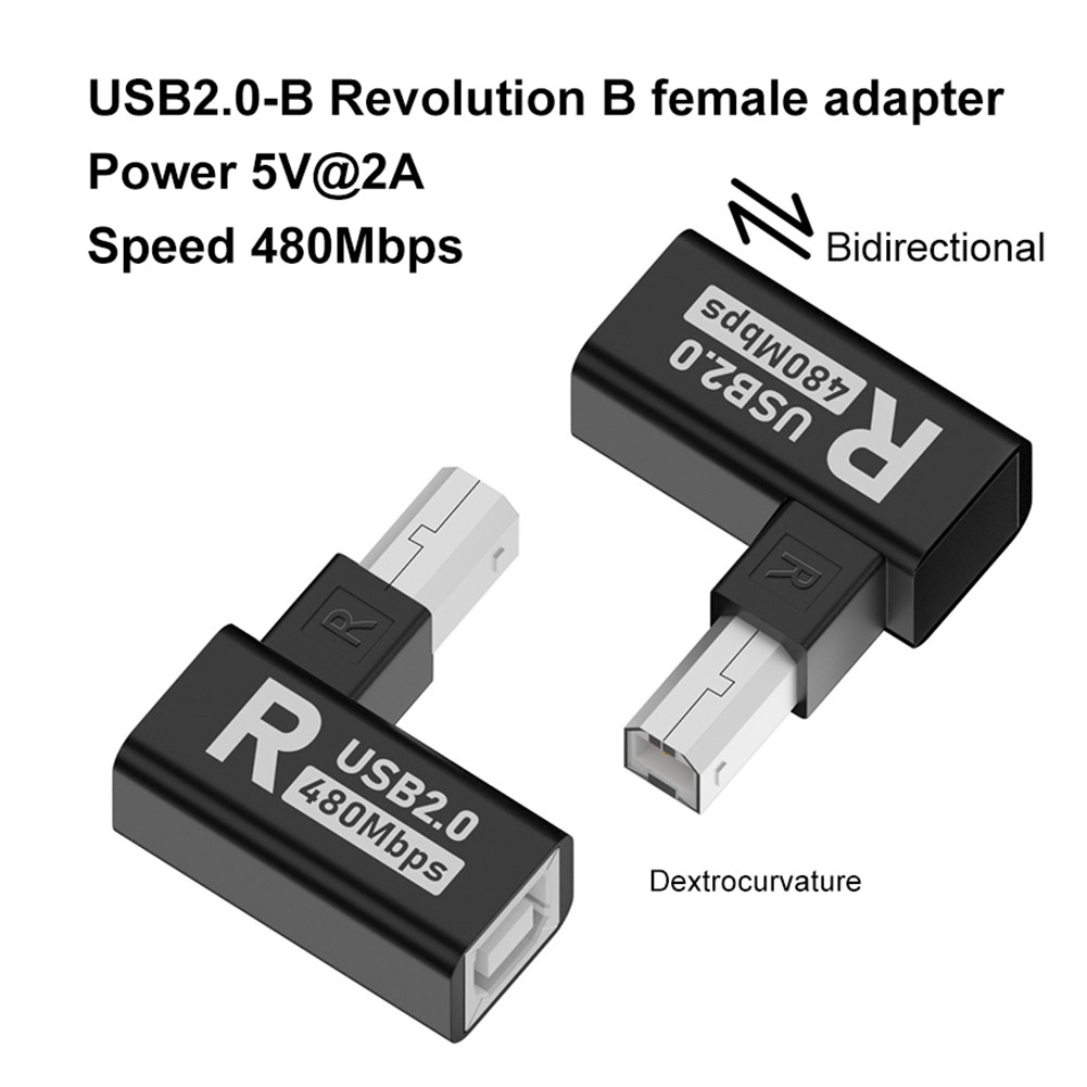 USB 2.0 Printer Adapter USB 2.0 Male To Female 90 Degree USB B Printer Adapter Extension Plug