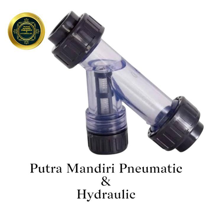 Y STRAINER PVC CLEAR 1/2" INCH SOCKET Y STRAINER PVC DOUBLE UNION WATERMUR