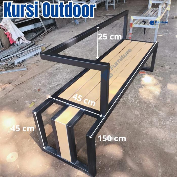 kursi besi panjang / bangku teras minimalis / Chairs Furniture / Kursi besi minimalis