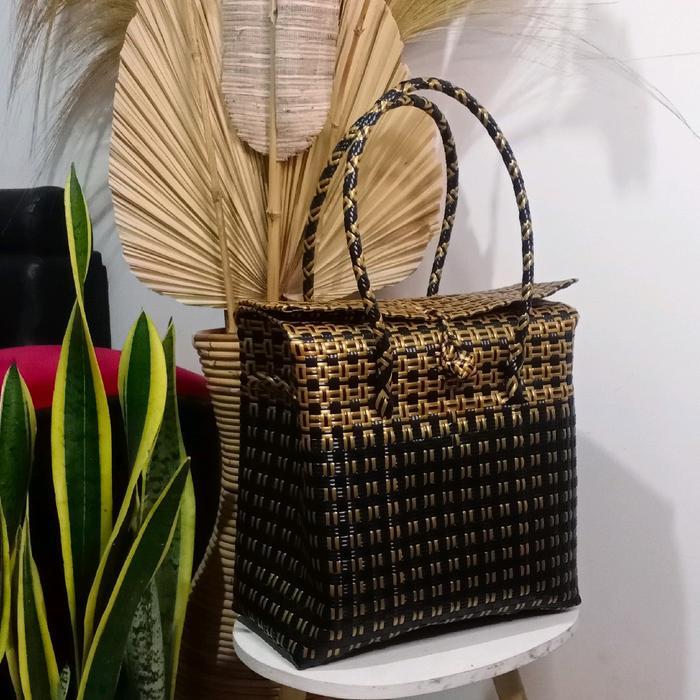 BISA COD Tas koper murah/Tas tutup piknik/Tas belanja Anyaman Plastik