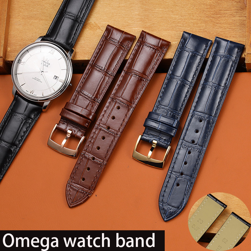 Black Blue Brown 19/20/21mm Quick-Release Strap for Omega De Ville Seamaster Solid Steel Deployant