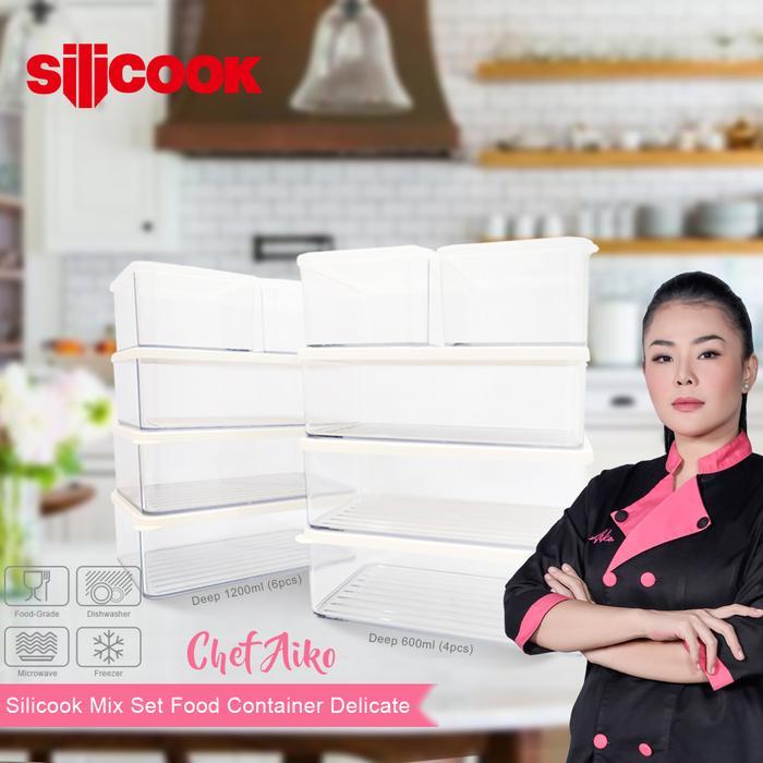 Silicook Mix Set Food Container Delicate (6X1200Ml + 4Xdeep 600Ml)