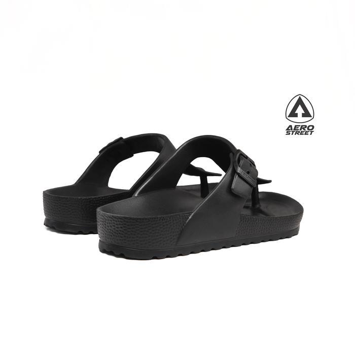 Promo Aerostreet 36-44 Rhea Hitam - Sandal Sendal Jepit Casual Pria Wanita Aero Street Adaaa