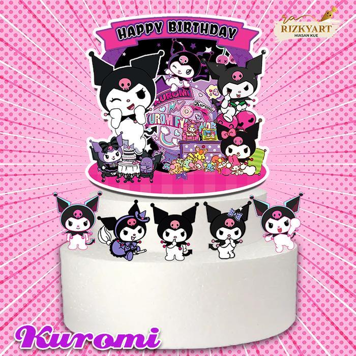 Cake topper KUROMI/Hiasan kue KUROMI styrofoam