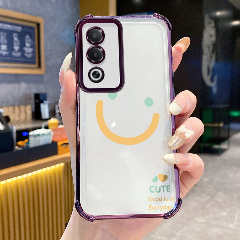 Casing Hp untuk OPPO A80 5G Case Casing Garis kematian senyum tas emoji pola Cesing HP Kesing empat 