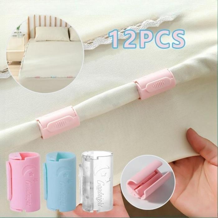 Penjepit Sprei Kasur Anti Geser 12Pcs Jepit Sprei Kasur Klip Penjepit Sprei Selimut Tahan Slip Klip