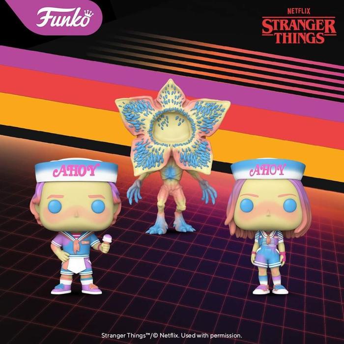 HOT SALE ORIGINAL FUNKO POP STRANGER THINGS SCOOPS AHOY STEVE ROBIN DEMOGORGON TERMURAH
