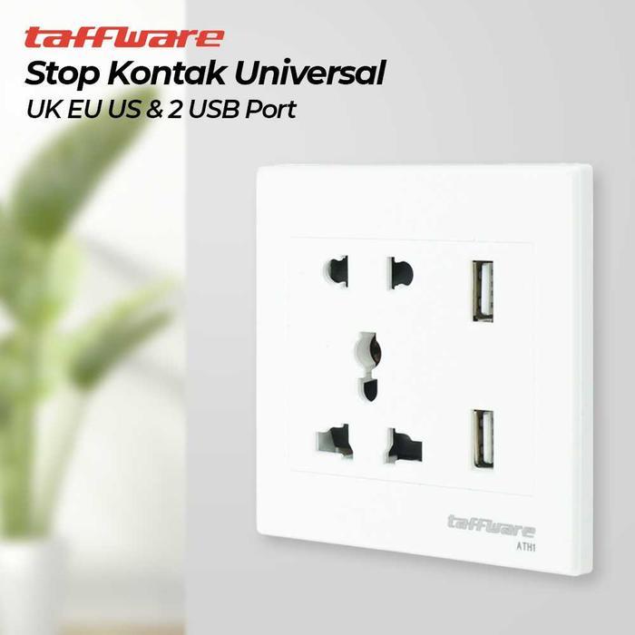 Wallplug Universal / stopkontak colokan listrik + 2 USB charger G971