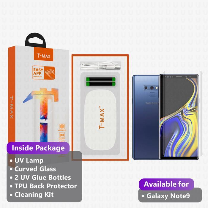 T-Max Compatible With Samsung Galaxy S8 S8+ Plus S9 S9+ Plus Note 8 Note 9 Uv Full Glue Tempered