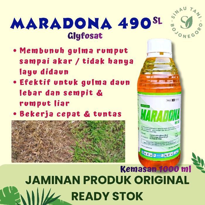 MARADONA 490 SL Glyfosat Kemasan 1 Liter Herbisida Sistemik Paling Efektif, Gulma Mati Total dari
