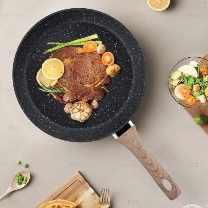 FRYING PAN MEDICAL STONE NON-STICK KOMPOR INDUKSI ANTI LENGKET TEBAL