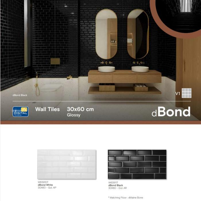 Keramik Roman 30x60 dBond White Black W63910T W63911T Bond Revamp Wall Tiles