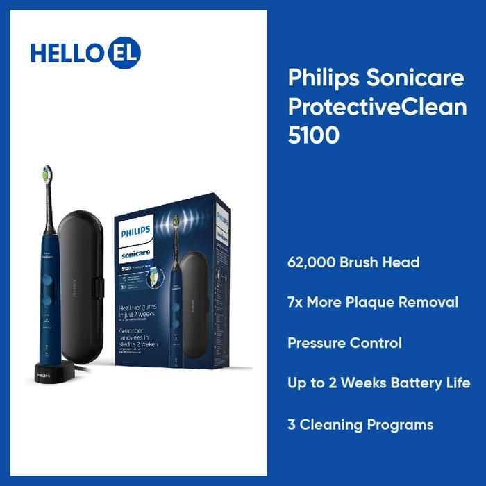 Philips Sonicare ProtectiveClean 5100 - Sikat Gigi Elektrik Hitam Obsidian dengan Koneksi Bluetooth dan Aplikasi Dukungan