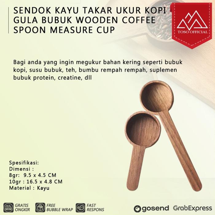Sendok Takar Kayu untuk Kopi Gula Bubuk Ukuran 8 Gram dan 10 Gram
