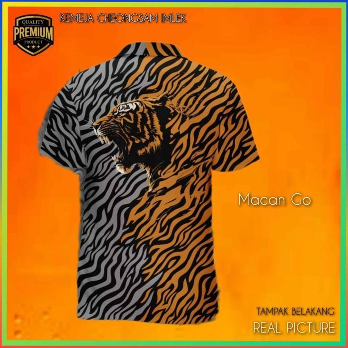 Baju Atasan Cheongsam Pria Kemeja Imlek Pria Shirt Qipao Macan Go