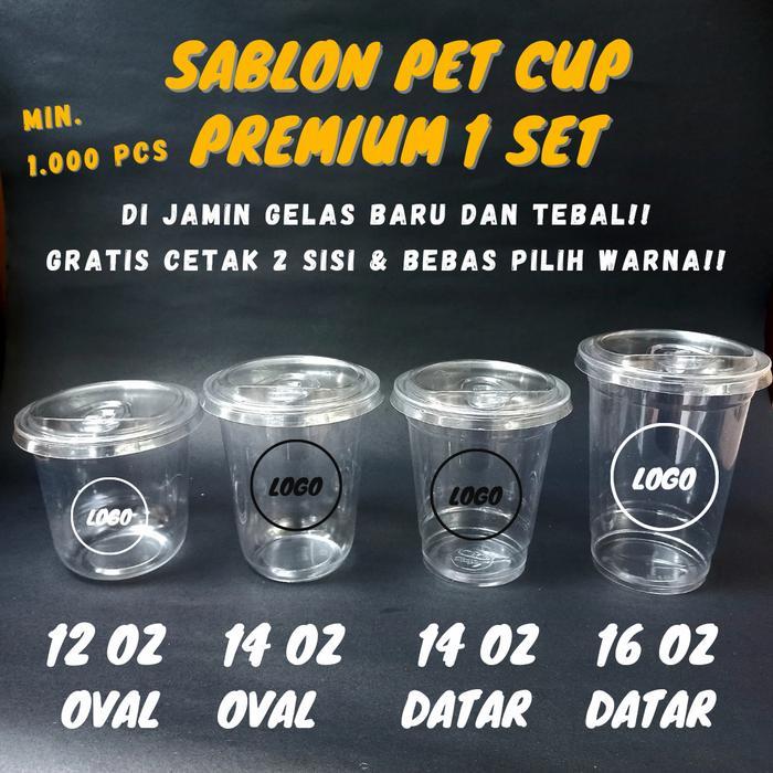 Sablon Gelas PET Cup - CETAK LOGO CUP