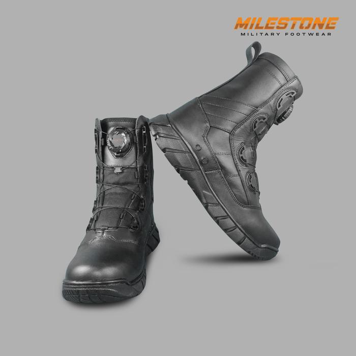 Sepatu PDL Tactical Tali Putar Poison Merk Milestone Standart Jatah TNI POLRI KEMHAN Boots Shoes