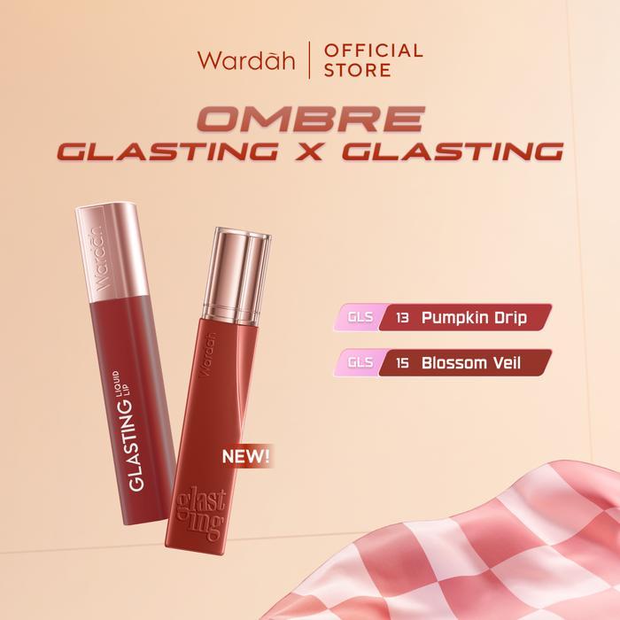 Wardah Ombre Glasting Liquid Lip + Matte Lip Cream -Lip-Stain-Lipgloss-Lipstik-Lip