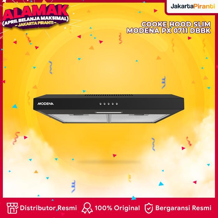 Modena Px 0711 Dbbk Alat Penghisap Penyedot Asap Kompor Dapur Cooker Hood Slim 70Cm Hitam Led Lampu