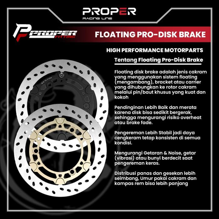 PROPER FITTING FLOATING - DISK BRAKE PIRINGAN CAKRAM MIO J 260MM