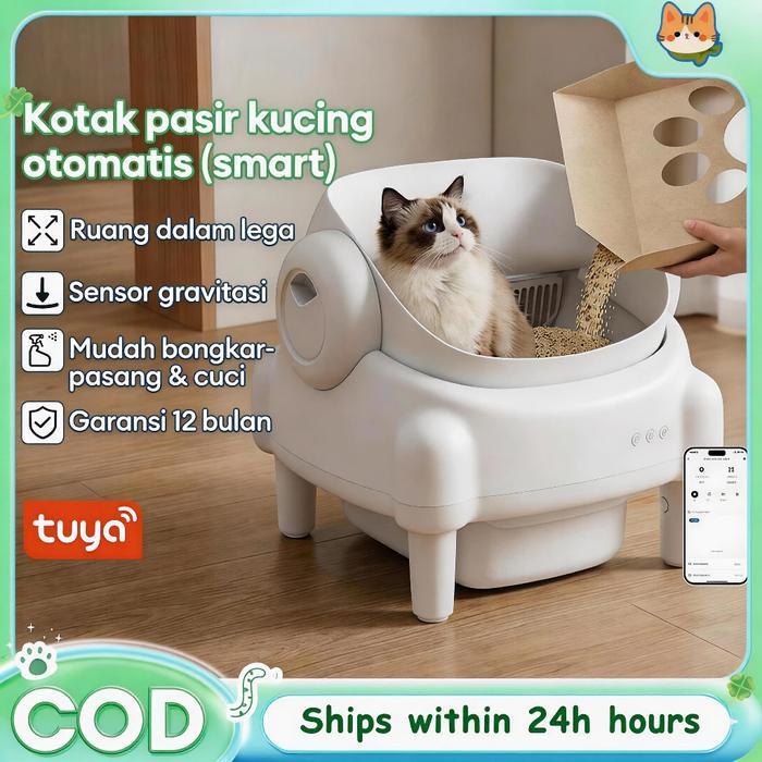 6.6Smart Self Cleaning Cat Litter Box Otomatis Litter Box Otomatis Smart Tanpa Sekop Manual Anti Bau