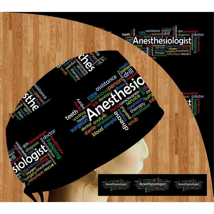 dokter/Scrub hat/Surgical cap/Headcap Topi Scrub Hat Dokter Surgical Cap Motif Anesthesiologist cap/