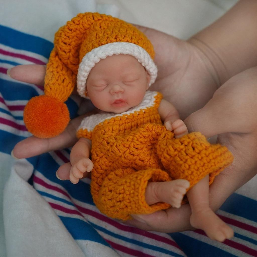 Reborn Baby Doll 7 Inch Silicone Doll Girl Mini Realistic Newborn Baby Dolls Silicone Full Body