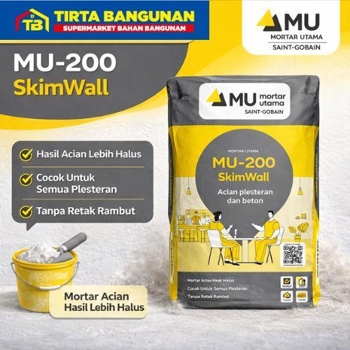 MU-Weber MU 200 SKIM WALL MORTAR SEMEN INSTAN ACIAN PLESTERAN DAN BETON 20 KG Merah Paint Mudah