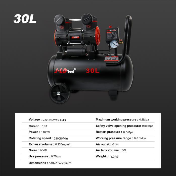 BIGSALE JLD MESIN KOMPRESOR ANGIN 30L KOMPRESOR LISTRIK MINI LENGKAP 1100W AIR COMPRESSOR 0.8MPA