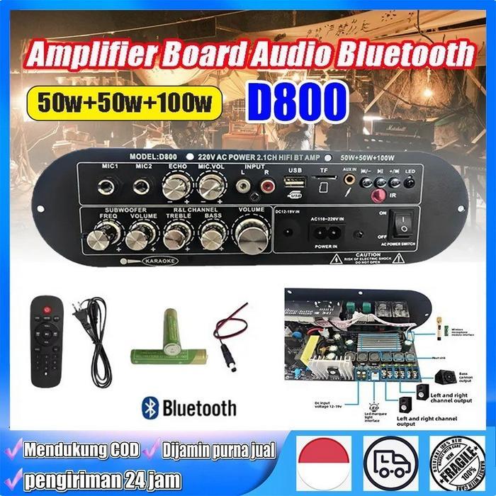 D800 D900 D1000 Amplifier Board Audio Bluetooth USB FM Subwoofer Karaoke Amplifiers Speaker Full