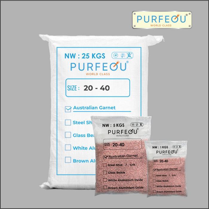 Pasir Australian Garnet Mesh 20/40 Media Sandblasting Kasar Untuk Karat & Coating Tebal (25Kg)