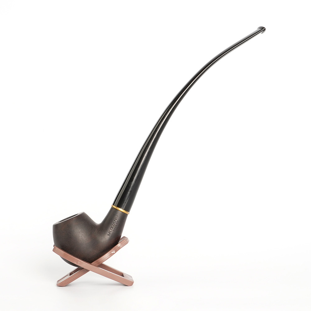 Muxiang 2 In 1 Wood Tobacco Pipe Churchwarden Pipe One Pipe Body Two Mouthpiece With Clean Part
