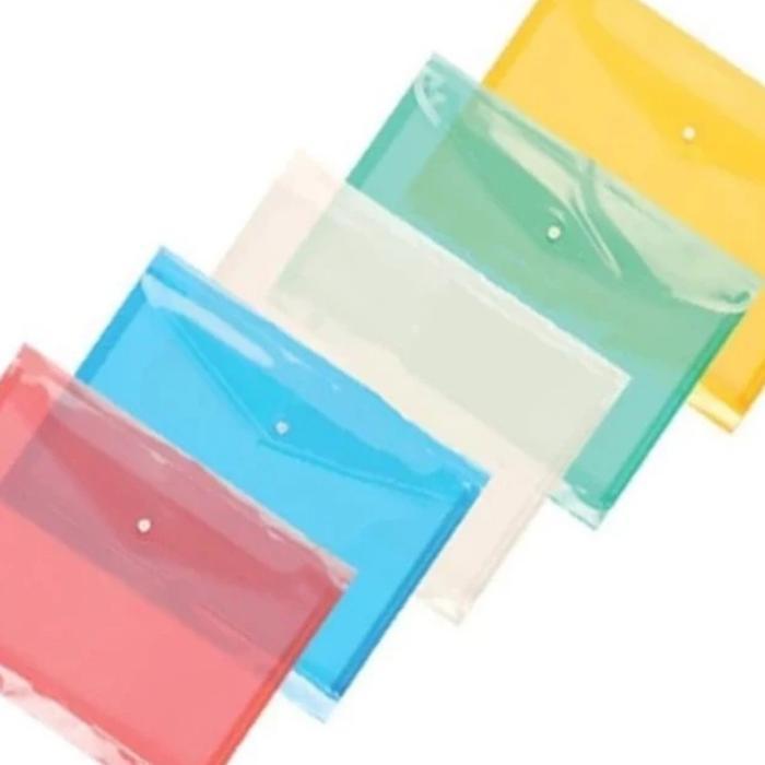 Map Kancing Plastik Folio Dokumen/1 Pak Isi 12Pcs Terlaris