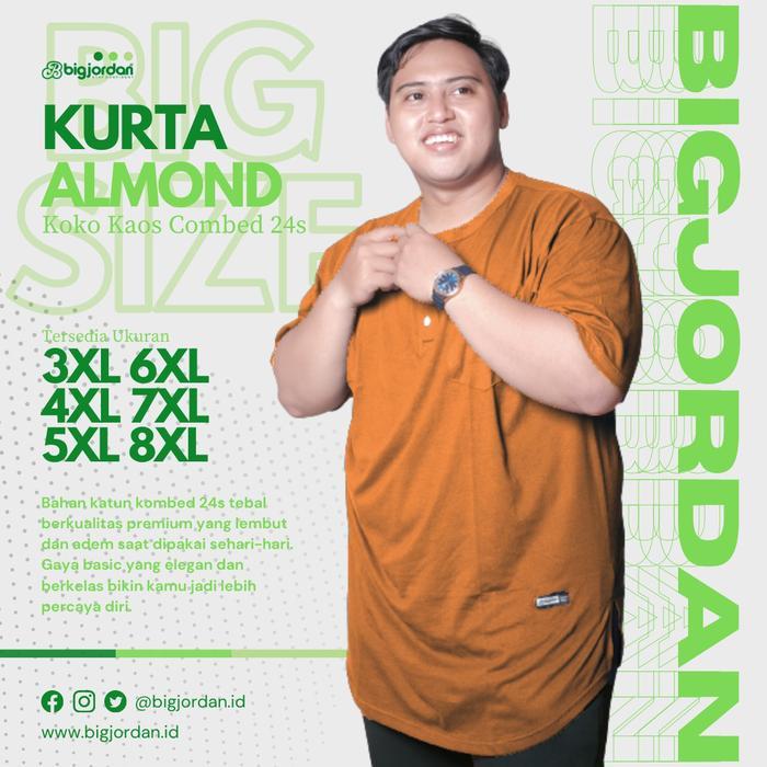 BIG JORDAN kurta Baju Kurta Pria Jumbo Big Size Lengan Panjang Katun Combed Adem Tersedia Ukuran 2XL