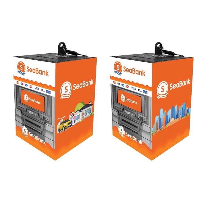 Premium Celengan Atm Miniatur Brangkas Uang Uk 15X10 Motif Mesin Atm Celengan Kayu Bank Atm(Bisa Cod