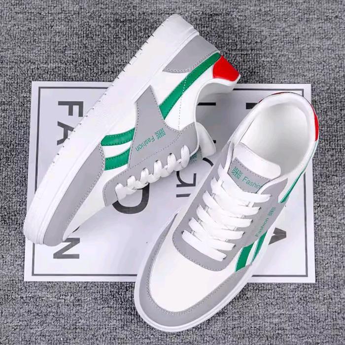 FHASHION sepatu pria Karen elgan Sneakers Casual Shoes Sport Putih Hitam Kasual Olahraga