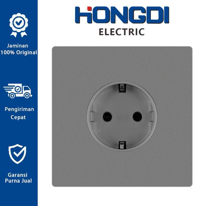 Berkualitas HONGDI Hongdi Dinding grey saklar stop kontak dark Brushed 1/2 /3 Gang 1 Way