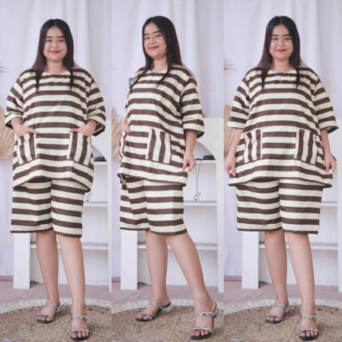 TERUJI Babydoll katun superjumbo ld140 Setelan jumbo bigsize