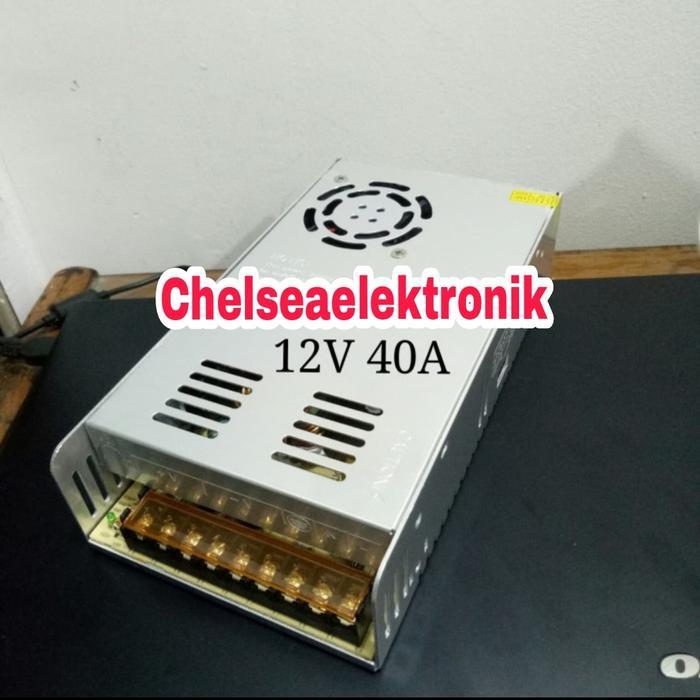 Power Supply Switching 12V 40A Murni Ada Kipas Best Quality