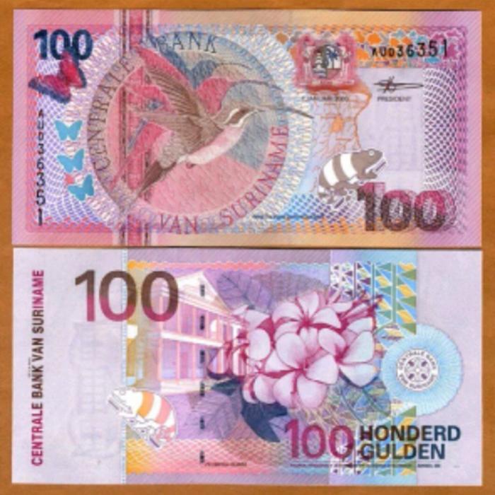 Suriname 100 Gulden 2000 Millenniun Butterfly