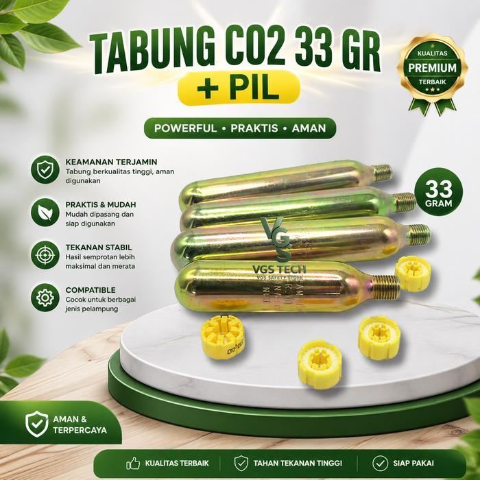 Tabung Gas Co2 33gr Refill for Inflatable Life Jacket + Pill Otomatis